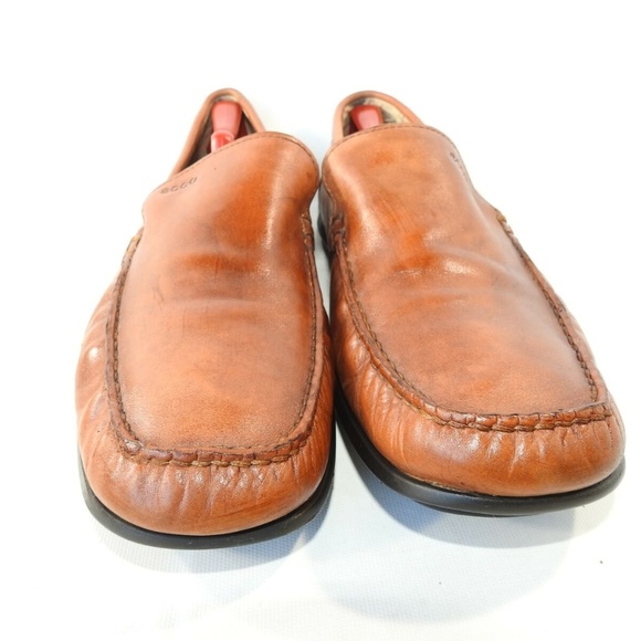 Ecco Size 12 M Brown Moc Toe Loafer Mens B6 C3 main image 8